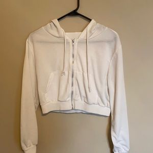 White cropped hoodie